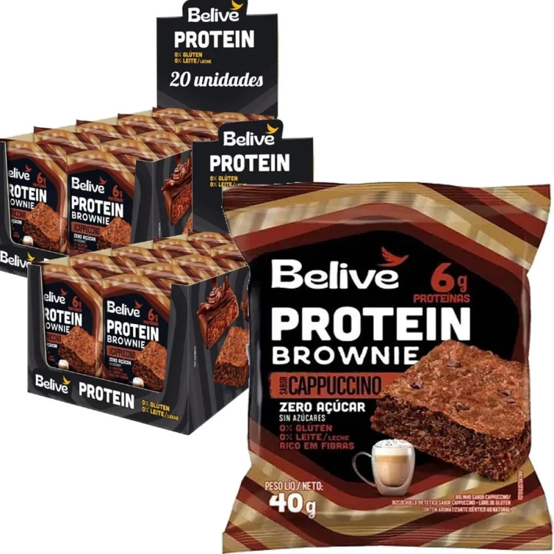 Protein Brownie Cappuccino Belive Zero 40G (20 Unidades) - Não Disponível - Suplementos E Vitaminas