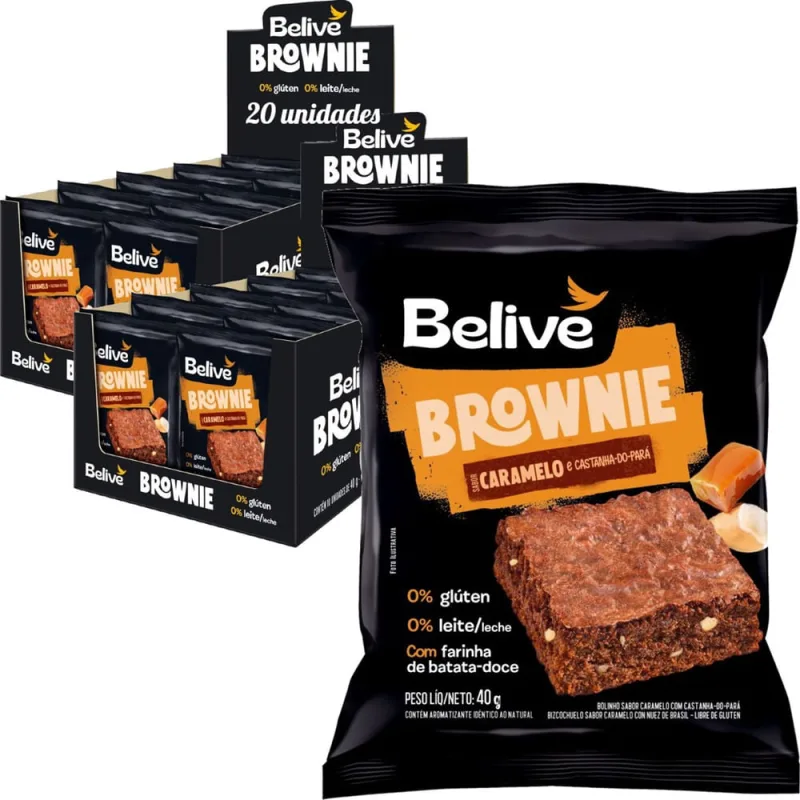 Brownie Caramelo e Castanha Pará belive Sem glúten 40g (20x) - Não Disponível