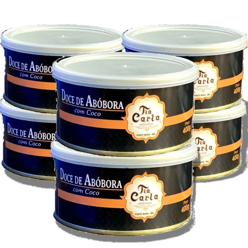 Abobora Com Coco Cremosa Tia Carla Lata 400g (6 Latas) - Não Informado - Mercearia