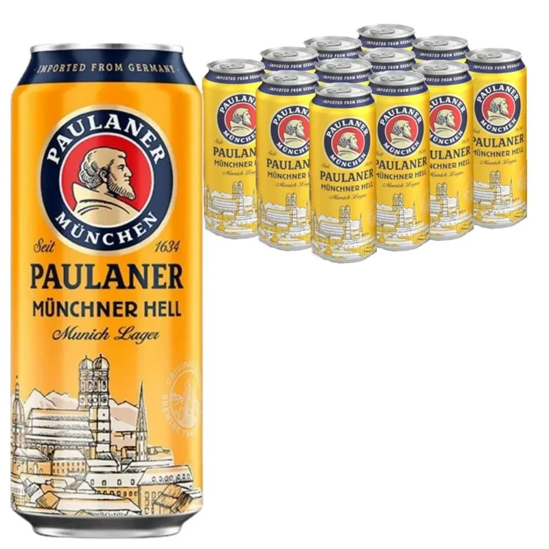 Cerveja Alemã paulaner Münchner Hell Lata 500ml (12 latas)