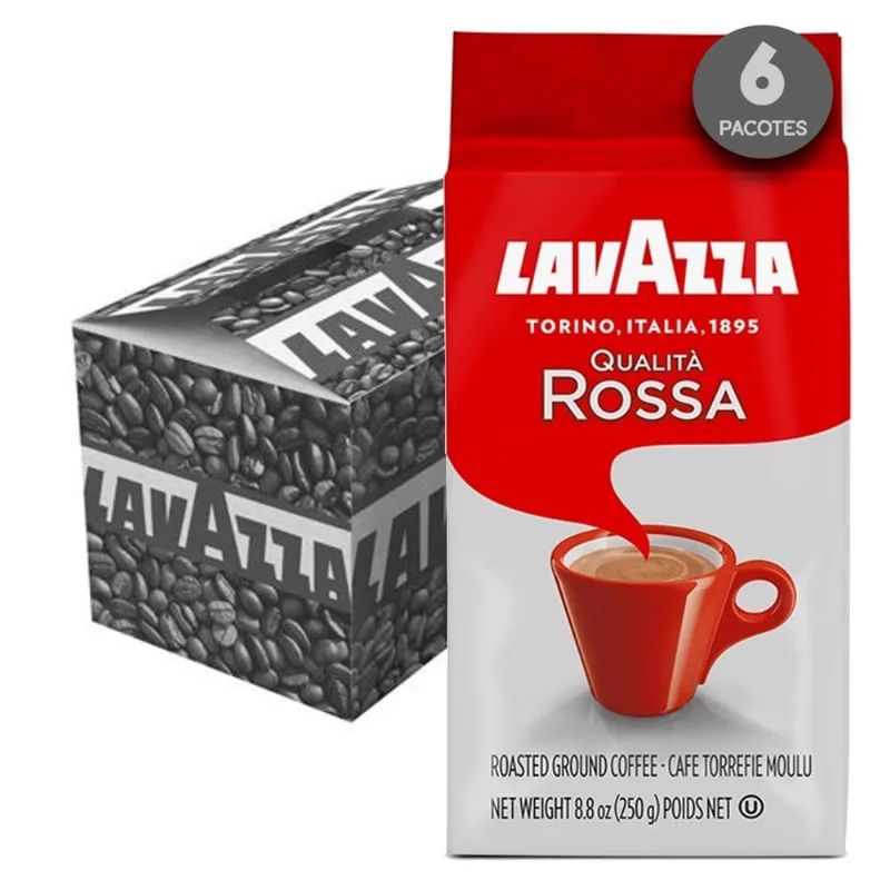6x Café Italiano lavazza Qualitá Rossa Moído (Vácuo) 250g