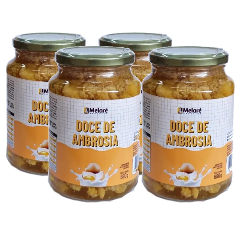 Kit Com 4und Ambrosia Melaré 680g - Doce Tradicional Mineiro - Não Informado - Mercearia
