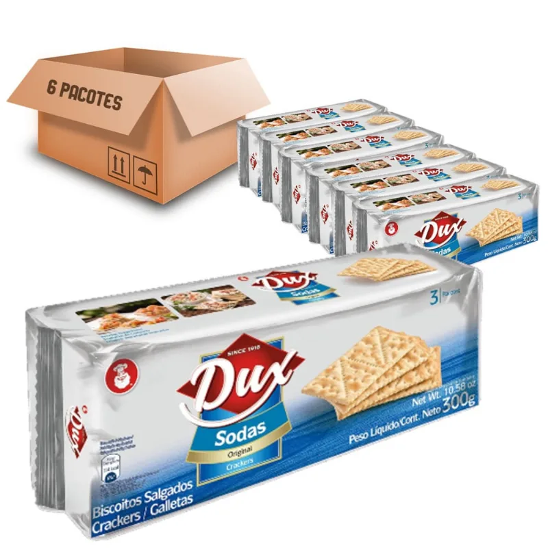 Biscoito Cracker dux Sodas (Sal Reduzido) 300g (6 Pacotes)
