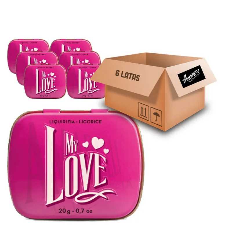 Bala de Alcaçuz Amarelli My Love Spezzatina 20g (6 Latas)
