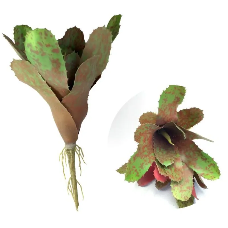 Kit 8 Pçs Bromélia Planta Artificial Elegante 8 Folhas 21cm - Genérico - Casa E Construção