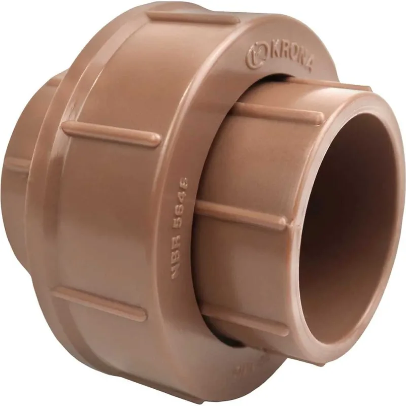 União Soldável 25 Mm Referência 475 Krona Pvc Marrom Engate Roscável Estanque - KRONA