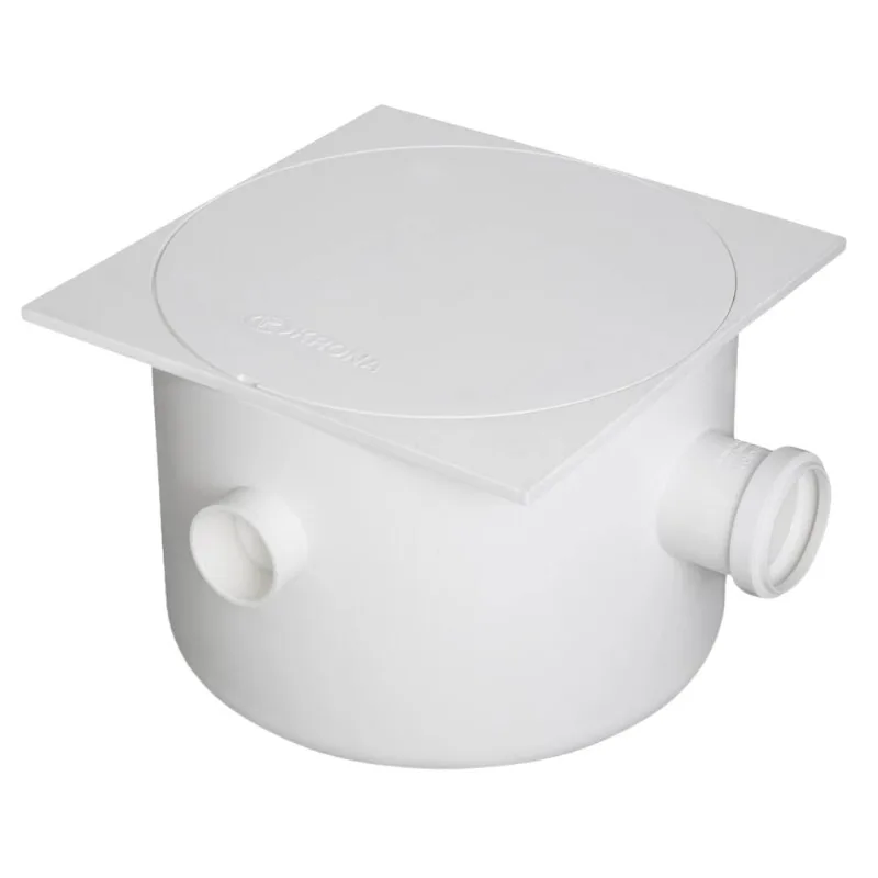 Caixa Sifonada com Tampa Cega Quadrada Branca Krona Caixa Sifonada com Tampa Cega Quadrada Branca 250 x 172 x 50mm Krona
