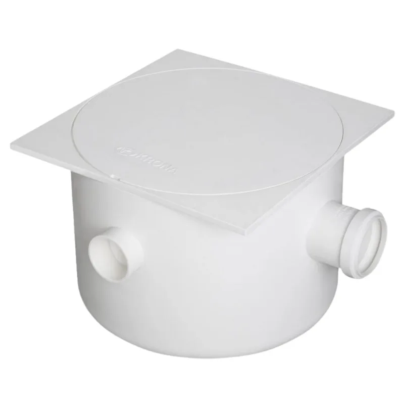Caixa Sifonada com Tampa Cega Quadrada Branca Krona Caixa Sifonada com Tampa Cega Quadrada Branca 250 x 230 x 75mm Krona - Krona