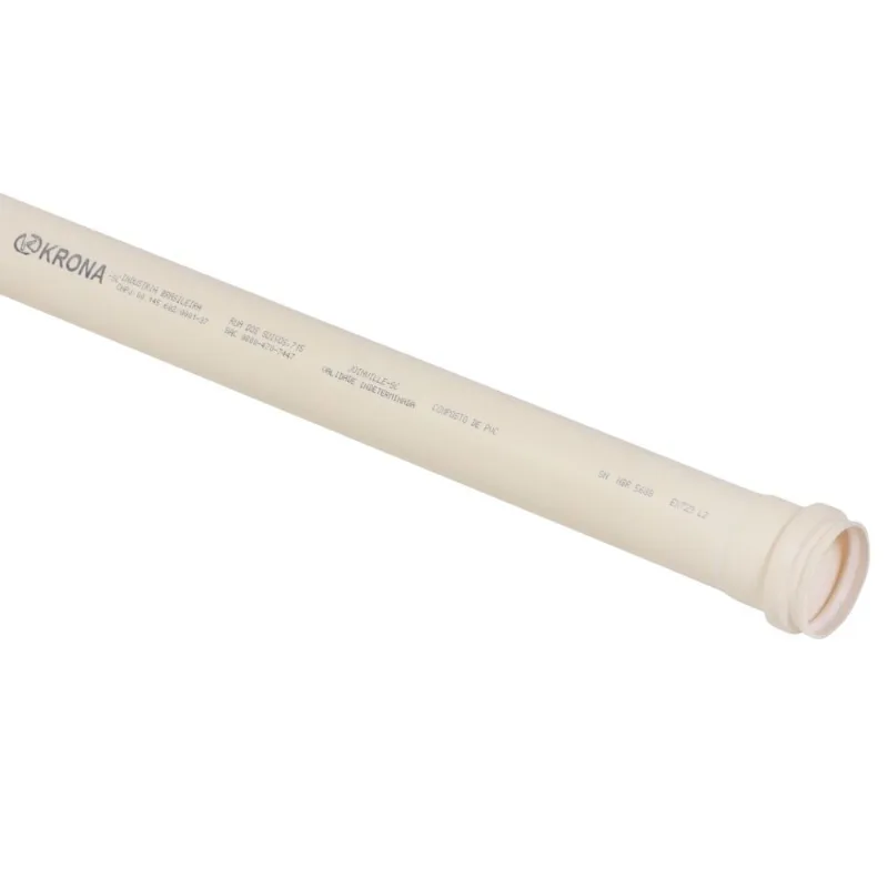 Tubo Esgoto Série Normal PVC 3 Metros Krona Tubo Esgoto Série Normal PVC 3m DN 200 Krona
