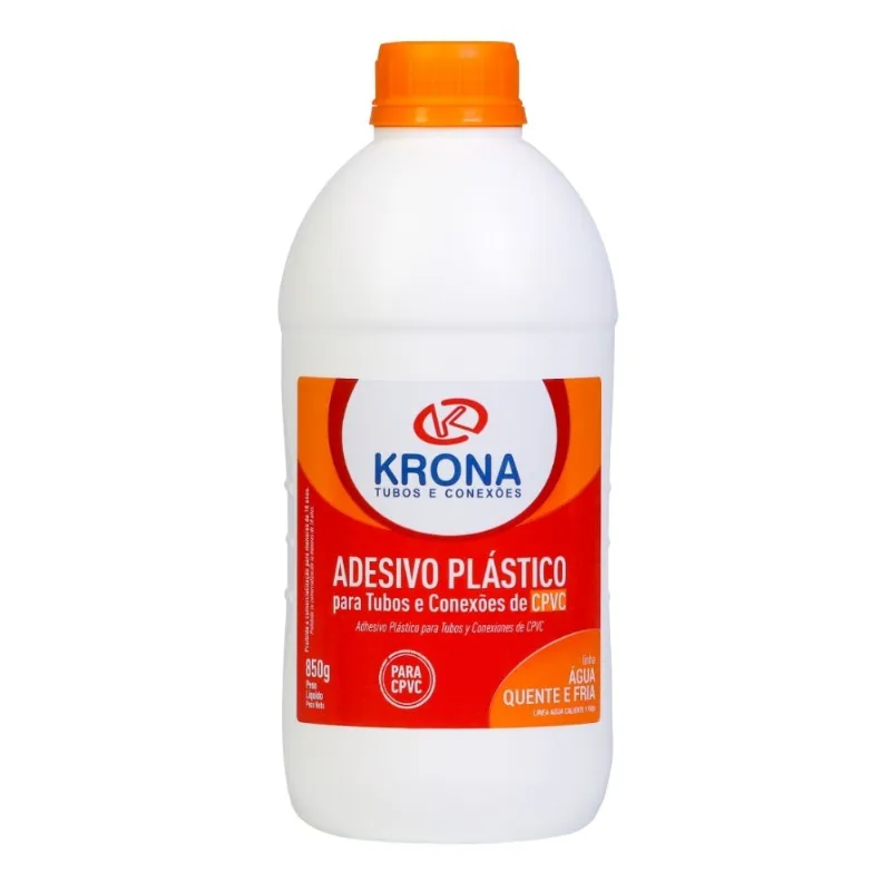 Adesivo Plástico CPVC Água Quente Krona Adesivo Plástico CPVC AQ Frasco 850g Krona
