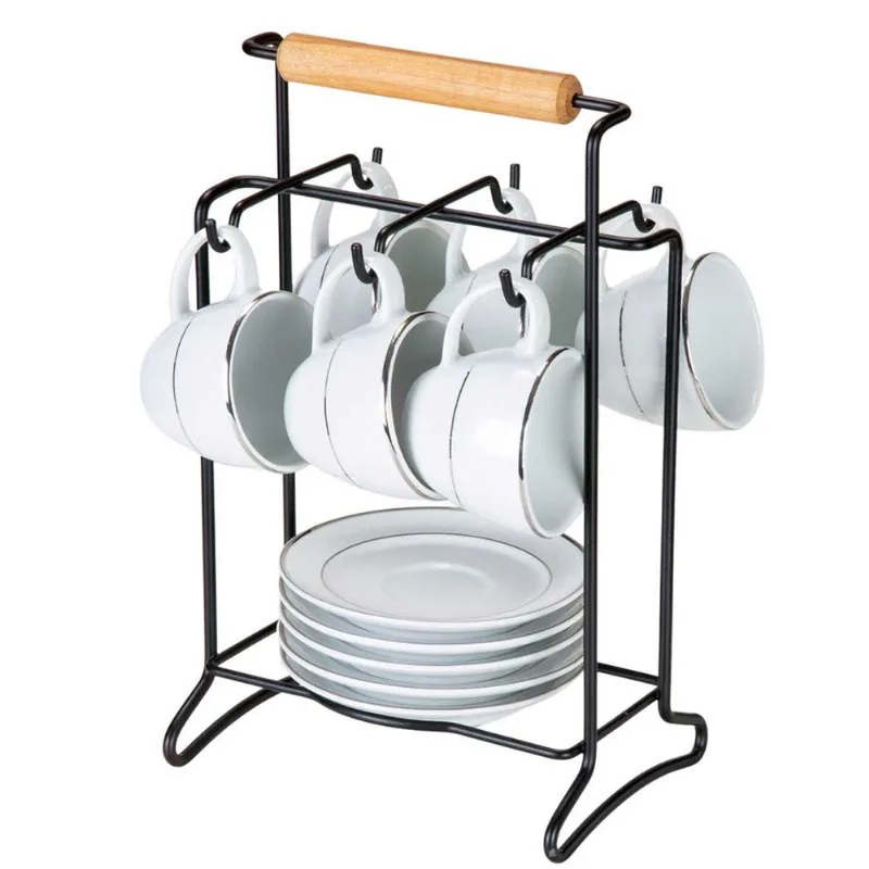 Porta Xícaras de Chá/Café Arthi Eco Design Preto Peça - Arthi