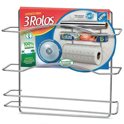 Suporte P/ Rolos C/ Ventosa Arthi Unidade Milleniu - ARTHI - Bazar