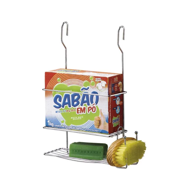 Prateleira para lavanderia dupla com porta sabão Arthi