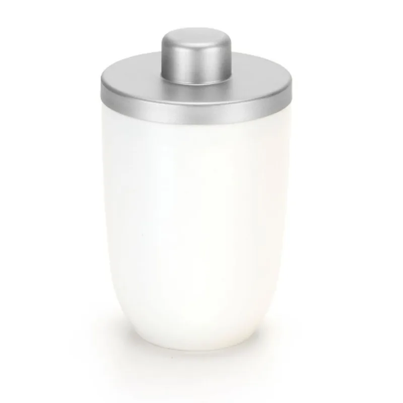 Porta Algodao 500Ml Branco Cromo Fosco