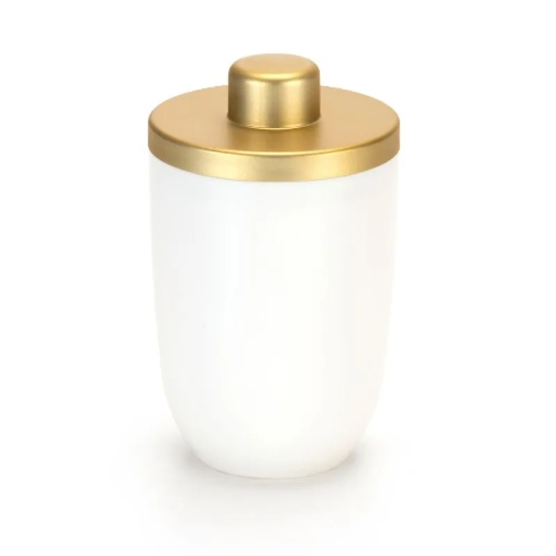 Porta Algodao 500Ml Bco Dourado Fosco