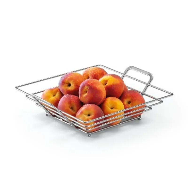 Fruteira Mesa Quadrada Cromo Fosco
