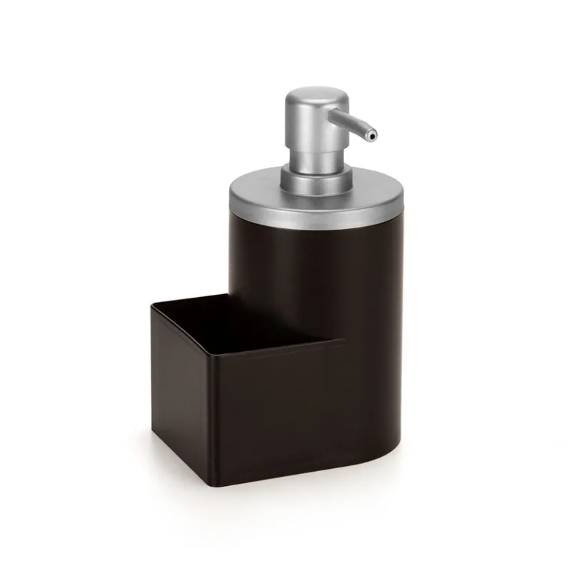 Dispenser Para Detergente E Bucha Preto / Cromado 600ml Arthi - Arthi