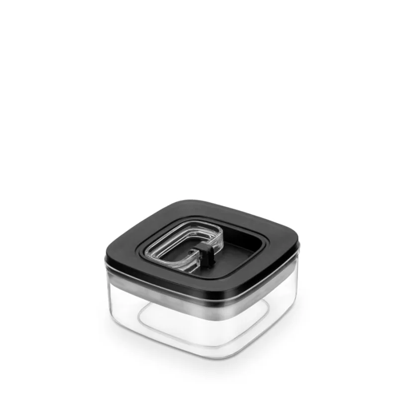 POTE HERMÉTICO QUADRADO 425 ML PRETO (8680) - ARTHI - Arthi - Ud