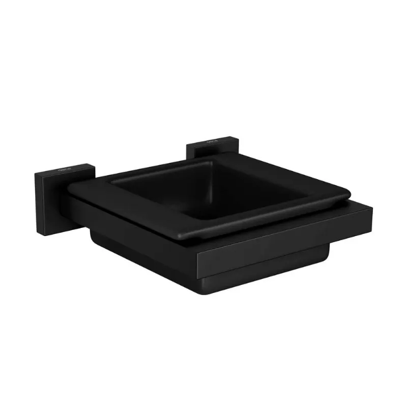 Saboneteira em Louça Quadratta Deca Black Matte Peça