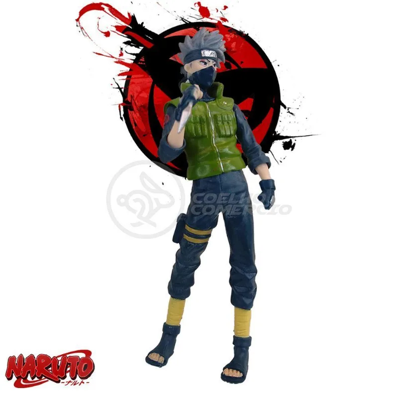 Brinquedo Boneco Kakashi Hatake Sharingan 18cm Naruto
