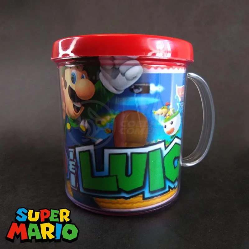 Kit Boneco Toad Cogumelo 10Cm + Caneca Super Mario 350Ml