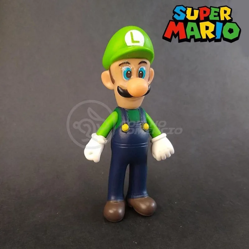 Kit Boneco Luigi Articulado Super Mario 13Cm + Caneca 350Ml