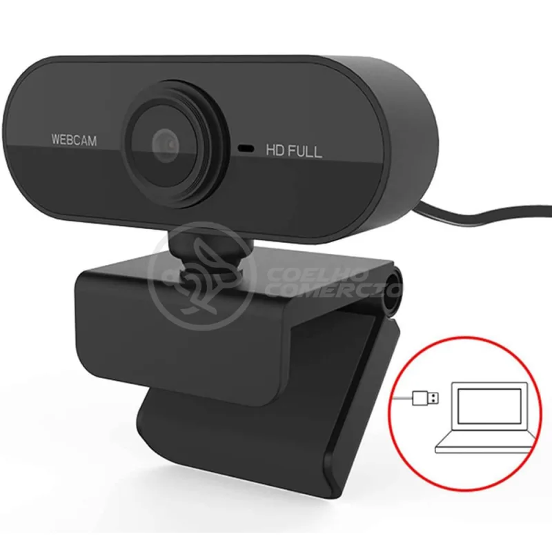Webcam Câmera full HD 1080p com Microfone USB 2.0 Profissional Pc Tv Notebook Jogos 360º - PC-W1 - Não Disponível