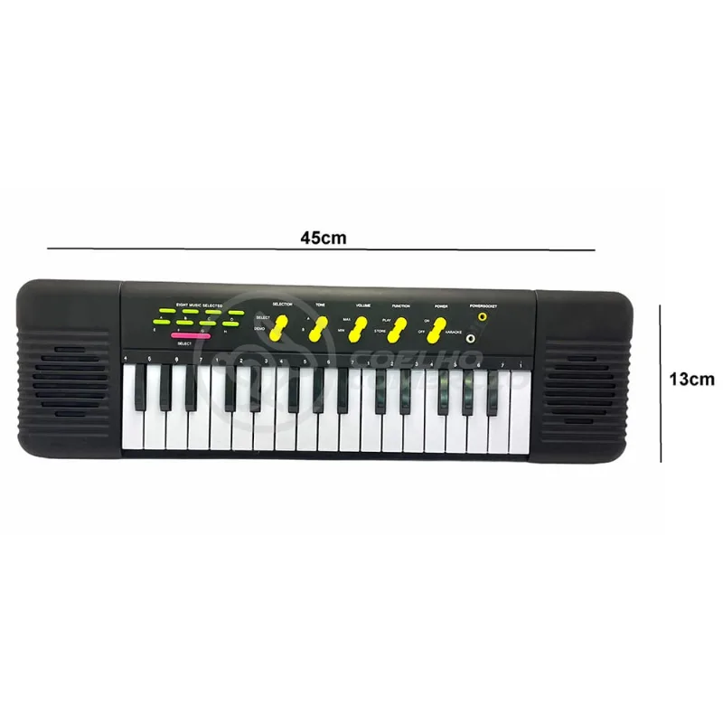 Mini Teclado Infantil Piano 32 Teclas Musical Karaokê e Microfone Crianças Aprender a Tocar a Pilha