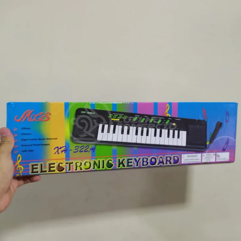 Mini Teclado Infantil Piano 32 Teclas Musical Karaokê e Microfone Crianças Aprender a Tocar a Pilha