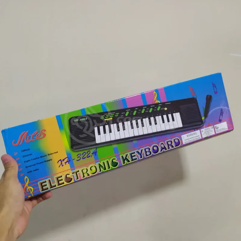 Mini Teclado Infantil Piano 32 Teclas Musical Karaokê e Microfone Crianças Aprender a Tocar a Pilha