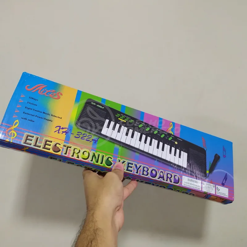 Mini Teclado Infantil Piano 32 Teclas Musical Karaokê e Microfone Crianças Aprender a Tocar a Pilha