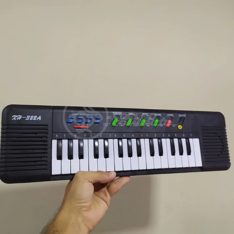 Mini Teclado Infantil Piano 32 Teclas Musical Karaokê e Microfone Crianças Aprender a Tocar a Pilha