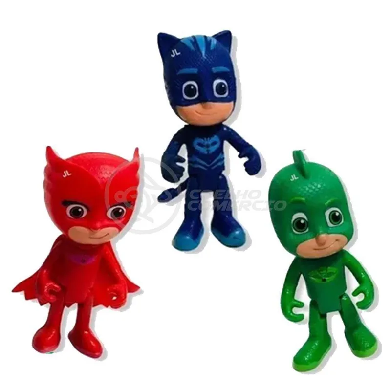 Kit 3 Bonecos Brinquedos Pjmasks Grandes 14cm