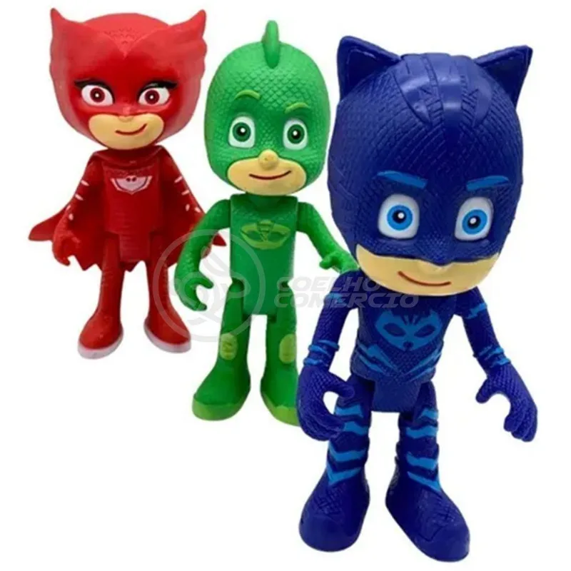 Kit 3 Bonecos Brinquedos Pjmasks Grandes 14cm