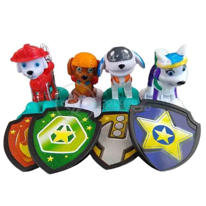 Kit 4 Bonecos Brinquedos Patrulha Canina Com Skate 8cm