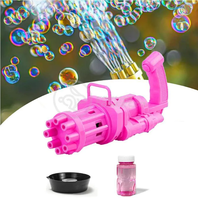 Máquina Elétrica Lança Bolhas Sabão Infantil Rosa