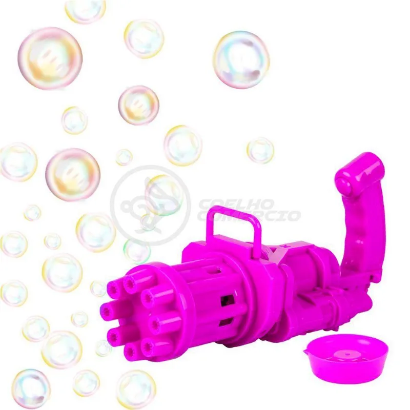 Máquina Elétrica Lança Bolhas Sabão Infantil Rosa