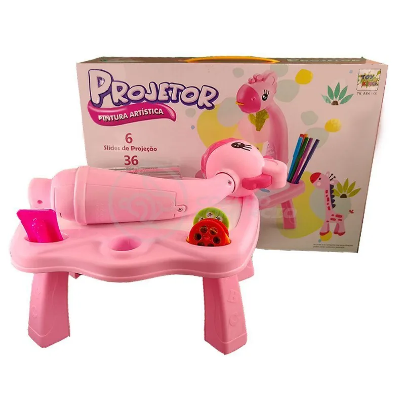 Projetor Para Desenho Infantil Mesa Pintura De Projeção Rosa