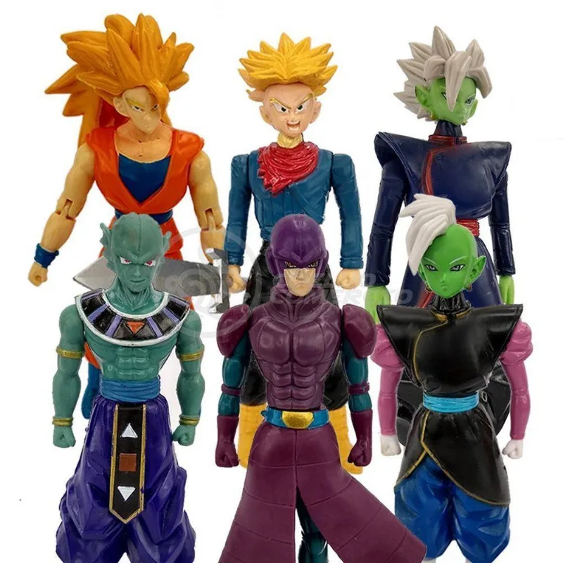 Kit 6 Bonecos Dragon Ball Super Goku Ssj3, Zamasu