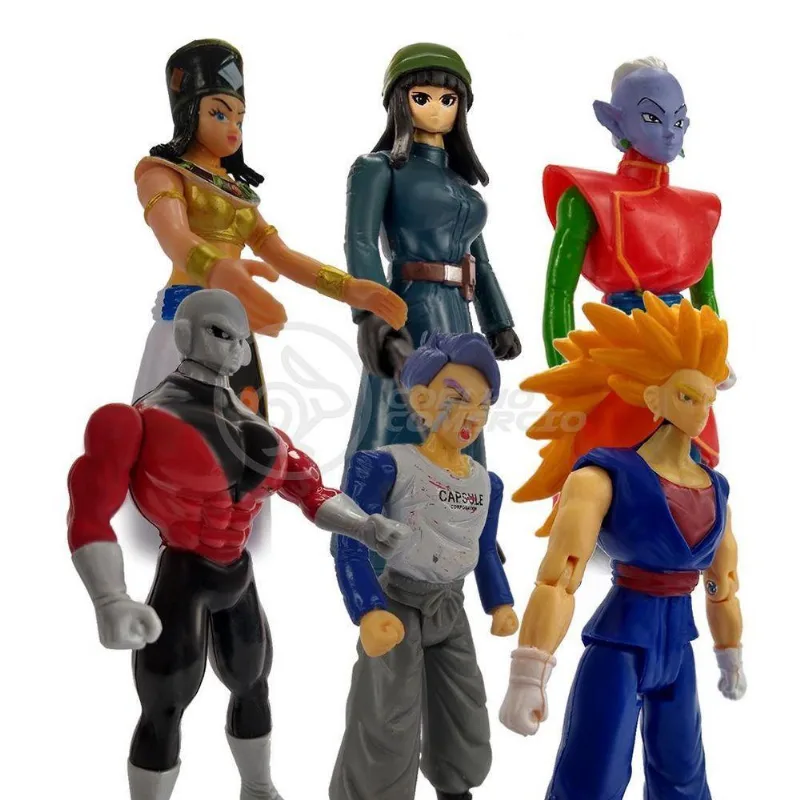 Kit 6 Bonecos Dragon Ball Vegetto Ssj3 Jiren Trunks