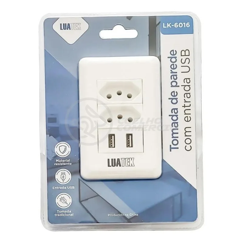 Tomada De Parede 2 Entrada Fonte 2 Usb 5v Smart House Casa Inteligente Carregador Celular 10a Bivolt