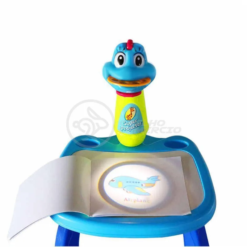 Projetor p/ Desenho Infantil Mesa Pintura Projeção Azul Azul