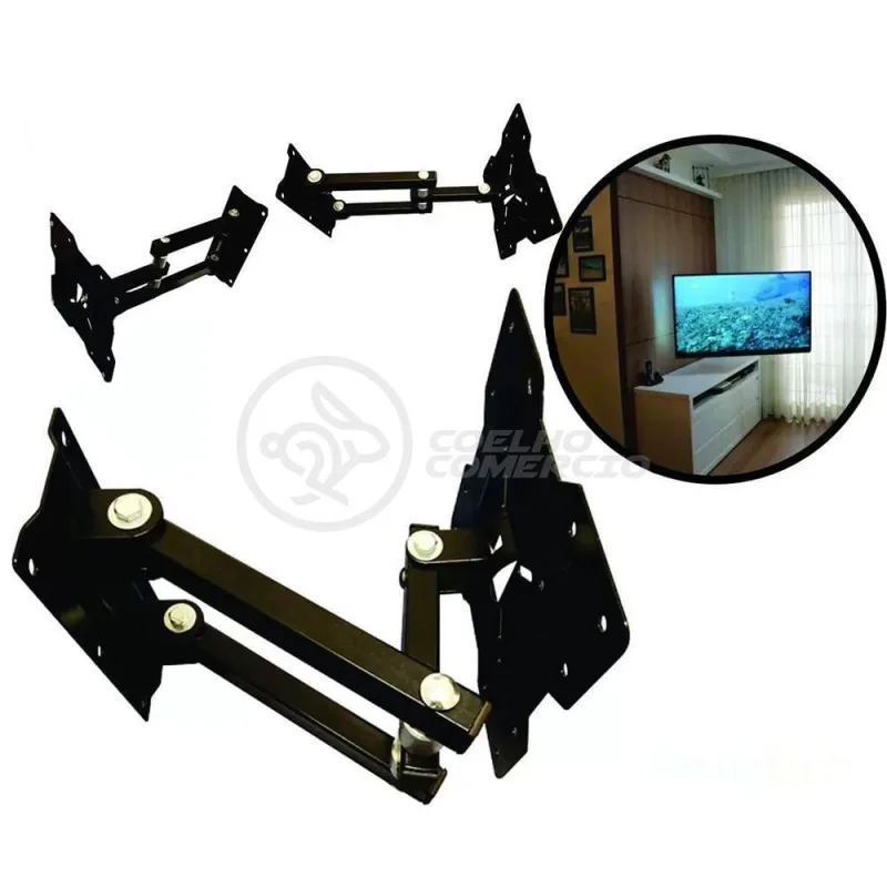 Suporte De Tv Articulado Para Painel E Parede Led Lcd Plasma Oled 3d De 14" à 42" Polegadas 302w - OUTRAS - Móveis