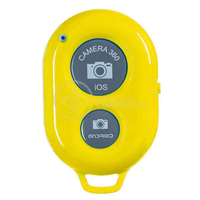Controle Remoto Disparador De Fotos Bluetooth Selfie Amarelo