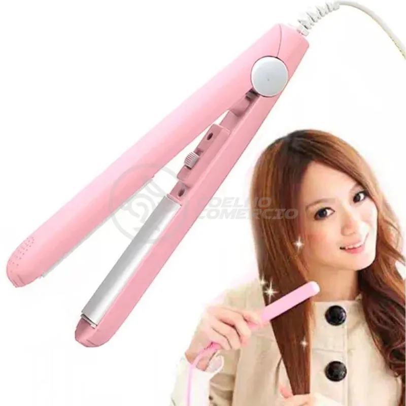 Mini Chapinha Prancha Portátil 17Cm Bivolt Profissional Rosa - OUTRAS - Beleza E Perfumaria