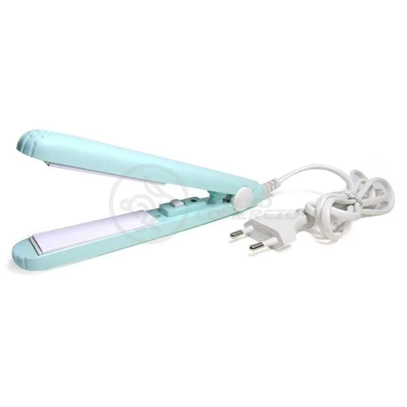 Mini Chapinha Prancha Portátil 17Cm Bivolt Profissional Azul - OUTRAS - Beleza E Perfumaria