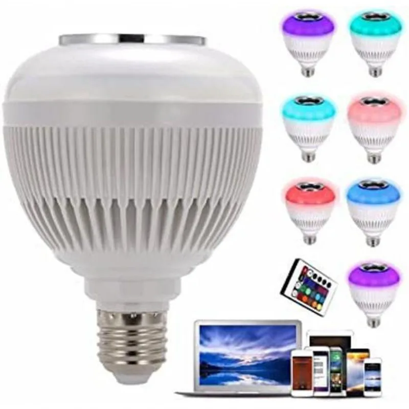 Lampada Musical De Led Bulbo Bluetooth Rgb + Controle Remoto