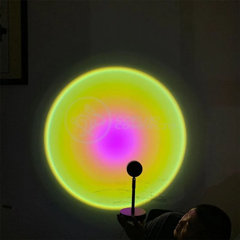 Mini Ring Light Sunset Projetor Lâmpada Usb Sol
