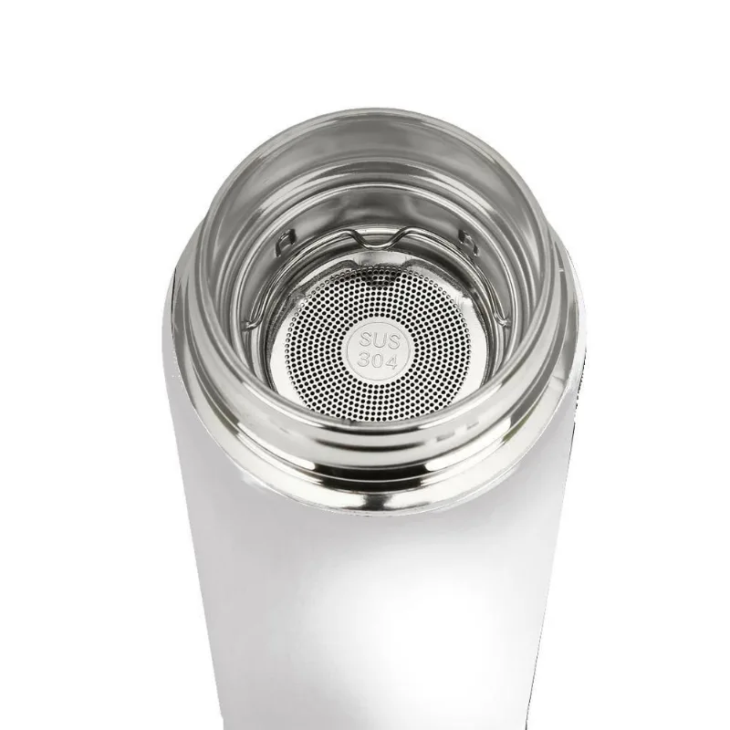 Garrafa Térmica Inteligente De Inox 500ml Tampa C-sensor De Temperatura Led água Café Chá Branco
