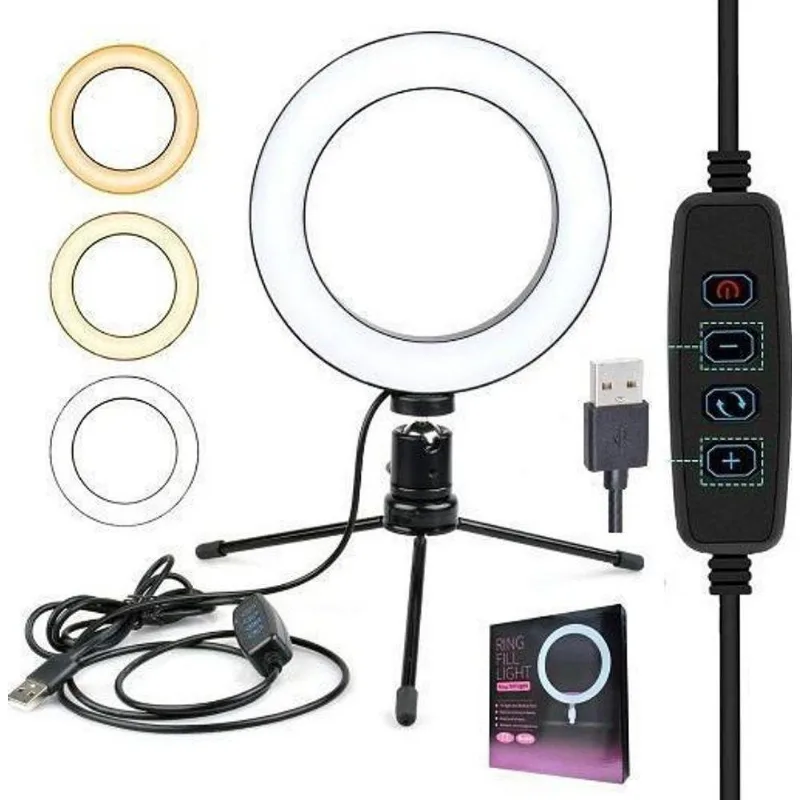 Kit Youtuber Microfone Lapela Celular Iluminador Ring Light